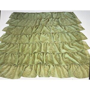 Shower Curtain Multi Layer Chiffon Avocado Green Sheer Cottage Core Coquette